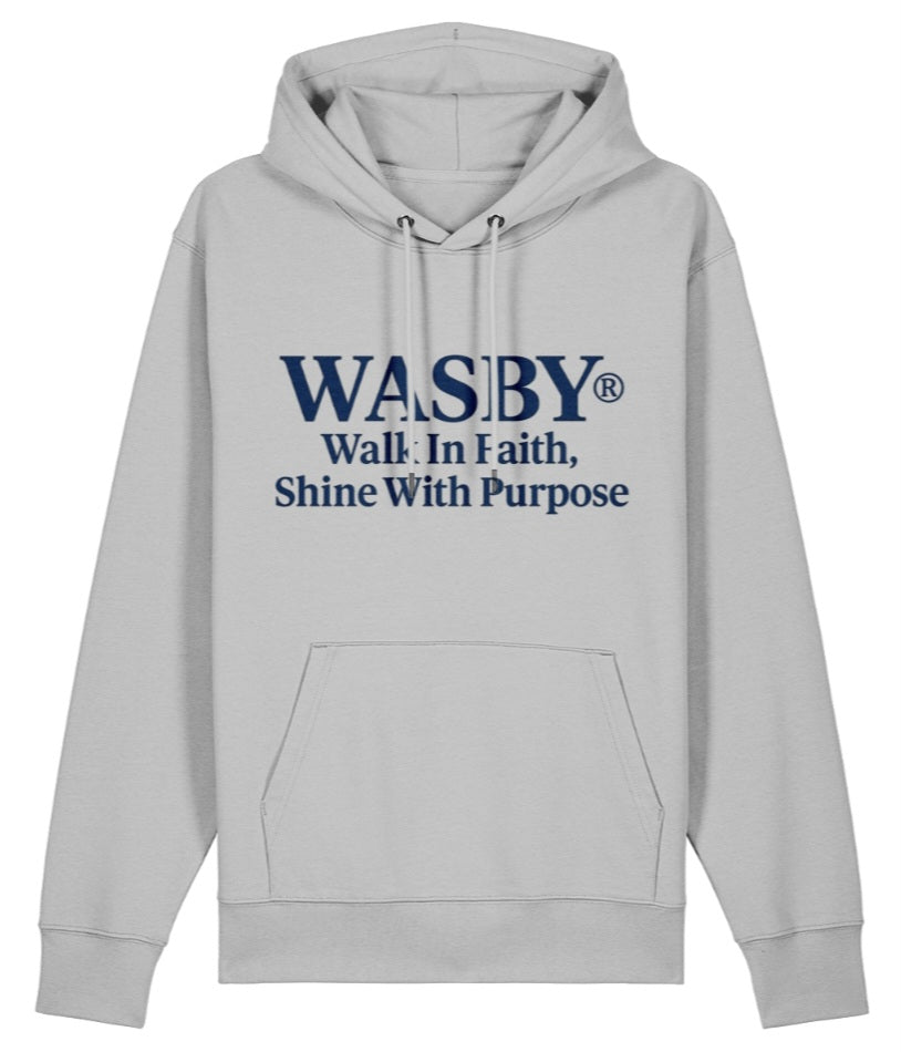 WASBY® Christian Organic Hoodie – “Walk In Faith, Shine With Purpose” | Premium 350 GSM Faithwear