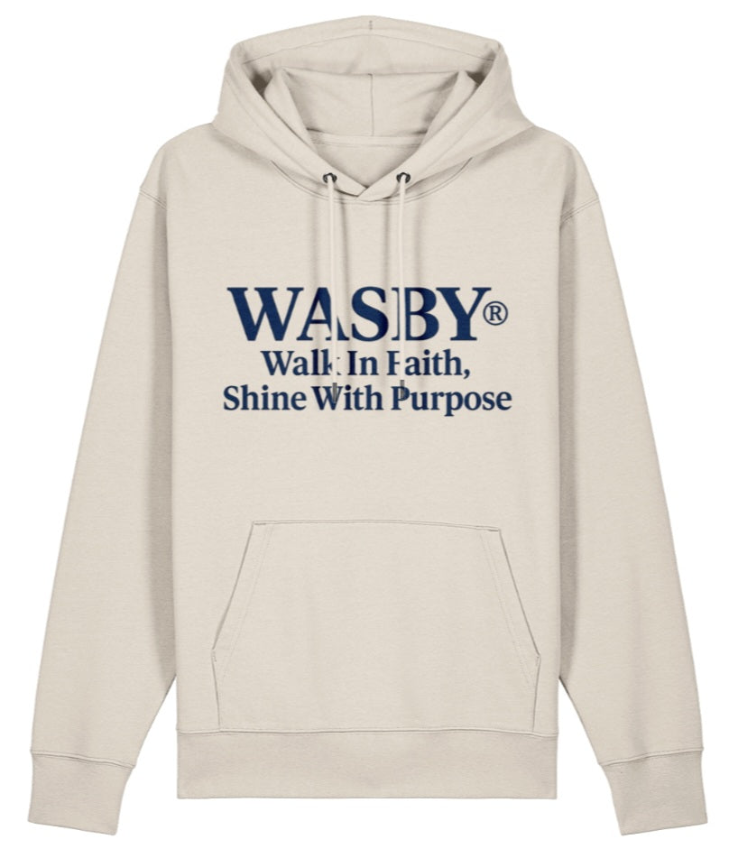 WASBY® Christian Organic Hoodie – “Walk In Faith, Shine With Purpose” | Premium 350 GSM Faithwear